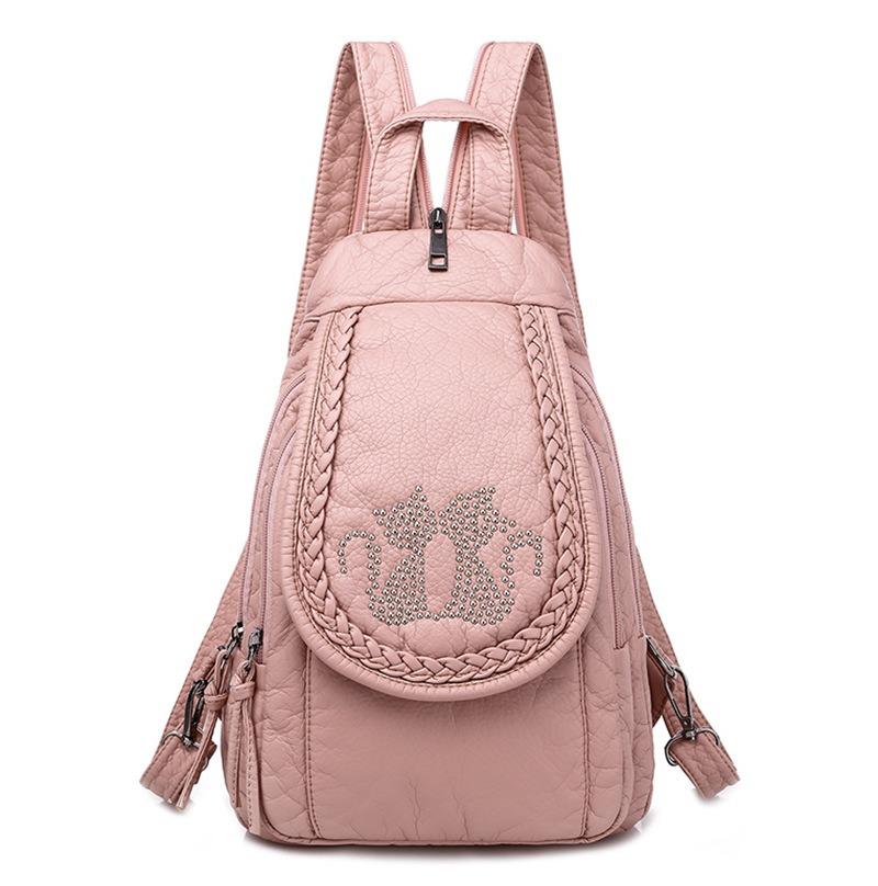 Mochila pequena multifuncional bolsa de peito bolsa de ombro PU mochila macia mochila feminina fashion