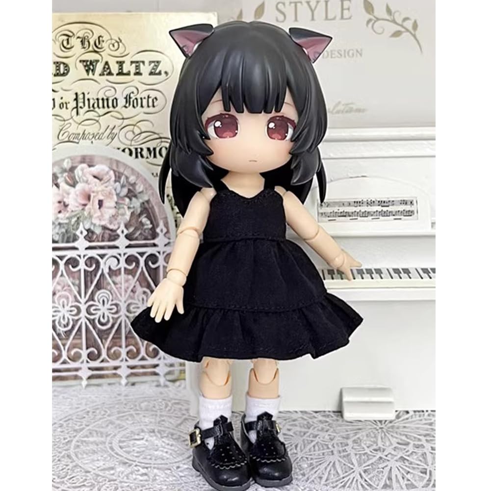 rakulifey Obitsu 11 Outfit, OB11 Size Dress, 11cm Obitsu Doll Dress, 5 Colors (White)