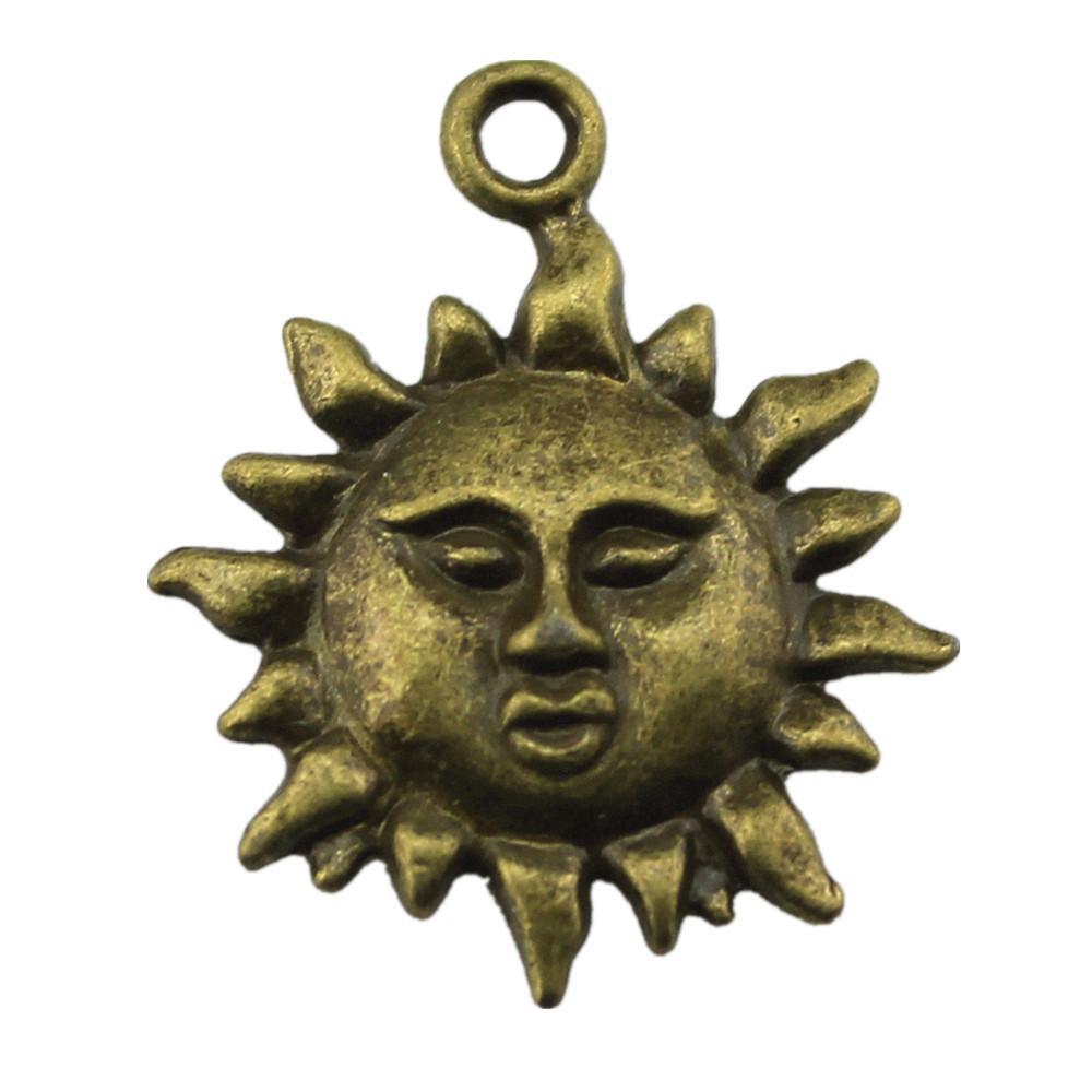 Sun And Moon Face Charms Multi Color Alloy Pendants For Celestial Themed Jewelry