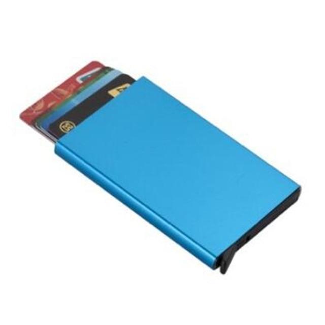 Automatický nerezový držák na kreditní karty Muži Slim Anti Protect Cestovní ID karty Držák na ID karty Ženy Peněženka RFID Kovové pouzdro Porte Carte