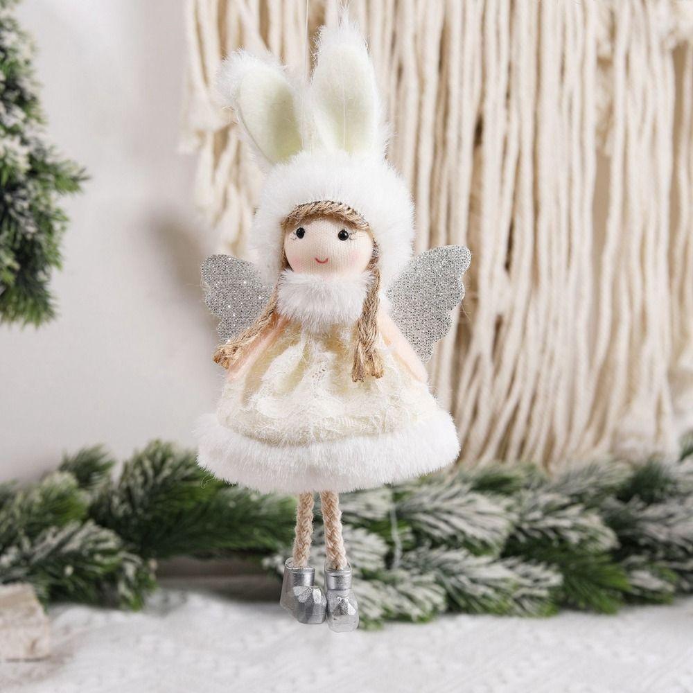 Drop Ornaments Plush Toy Pendant Angel Girl Xmas Tree Pendant Cute Christmas Angel Doll  Xmas Tree