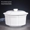 Large Pure White Ceramic Stew Pot with Lid - Stewing, Soup, Double Boiler, Bird's Nest, Sugar Water, Steam Egg Pot