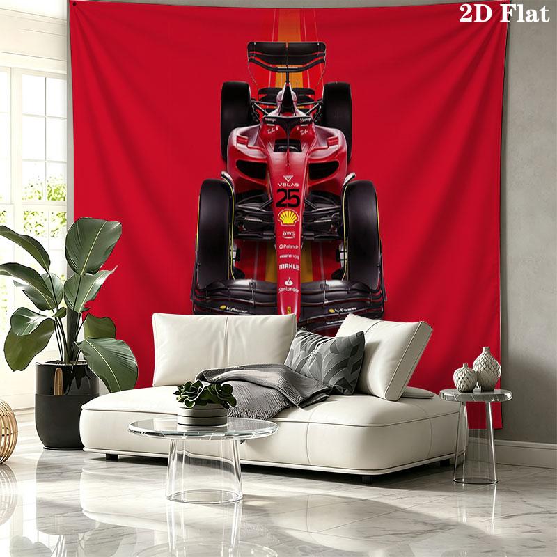 Racing car Wall tapestry, aesthetic printed fabric blanket, suitable for bedroom, living room, and home decor.
