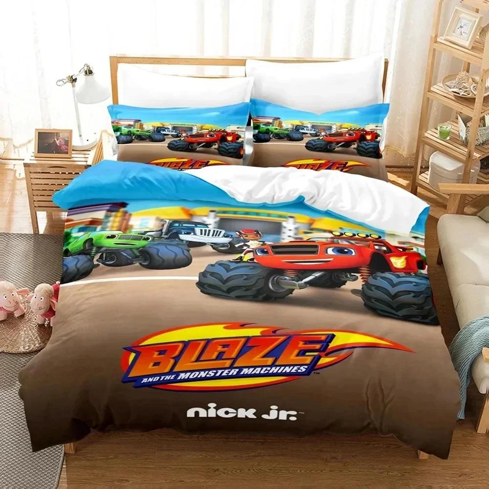 3D Print Blaze Cartoon Monster Machines Comfortable Duvet Quilt Cover Pillowcase Bedding Set Bedroom Decoration Home Textile
