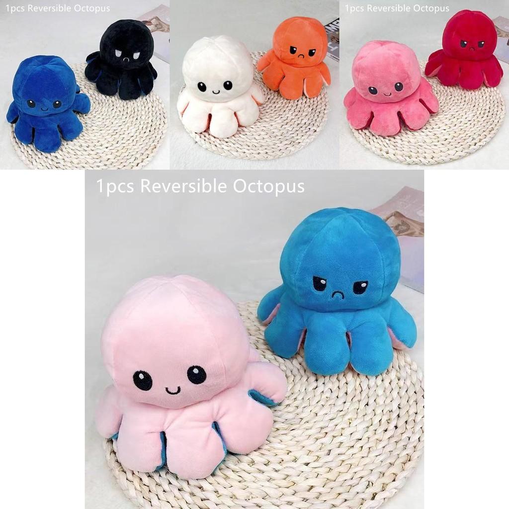 Adorable Double-sided Flip Reversible Octopus Plush Toy For Kids Soft And Cuddly Marine Life Stuffed Animal