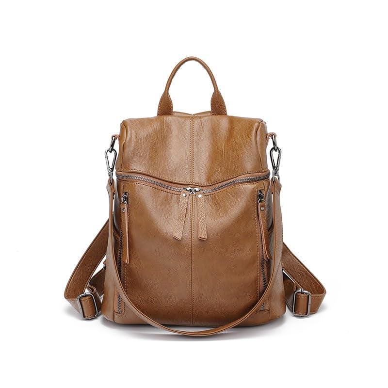 

Mies 3-Way Women s Backpack, Shoulder Bag, Rucksack, PU Leather, Multi-Pocket, 29 x 30 x 13cm, Lightweight 0.65kg (Caramel Brown)