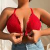 Women Plus Size Lace Y Shaped Adjustable Thin Straps Push Up Gathering Bra