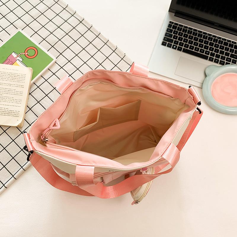 Color Block Tote Bag Women's Shoulder Bag Student Large Capacity Crossbody Bag