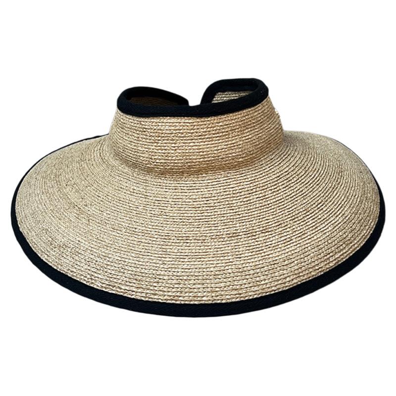 Fine Raffia Empty Top Hat For Women, Small Face Covering In Summer, Sun Protection Hat For Beach Travel, Large Brim Sun Hat For Vacation