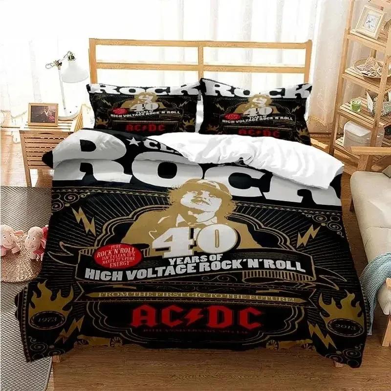 AC/DC Rock Band Bedding Set 3D Print Duvet Cover Set Boys Girls Twin Queen Size Bed Set Kids Adult Fashion Home
