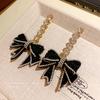 Silver Needle Shiny Flower Pendant Earrings European and American Exaggerated Atmospheric Earrings Light Luxury Fashion Temperament Earrings