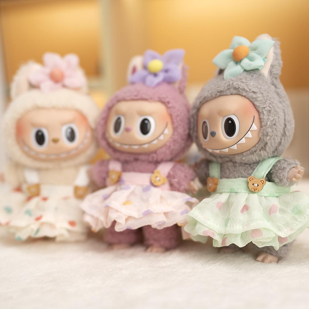 15/17cm Bonecas de Pelúcia Labubu Roupas Roupa Macacão Vestido Acessórios para Boneca de Vestir Cultivar Habilidade Prática Presente Infantil Brinquedo