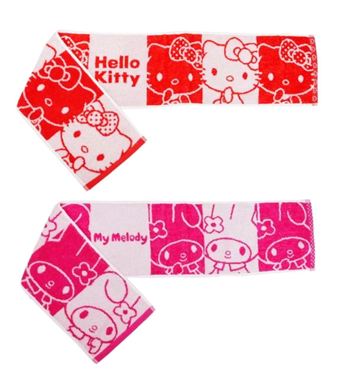 

Marushin Sanrio Тонкий длинный набор полотенец-глушителя, 2 шт. (Hello Kitty RedMy Melody Pink)