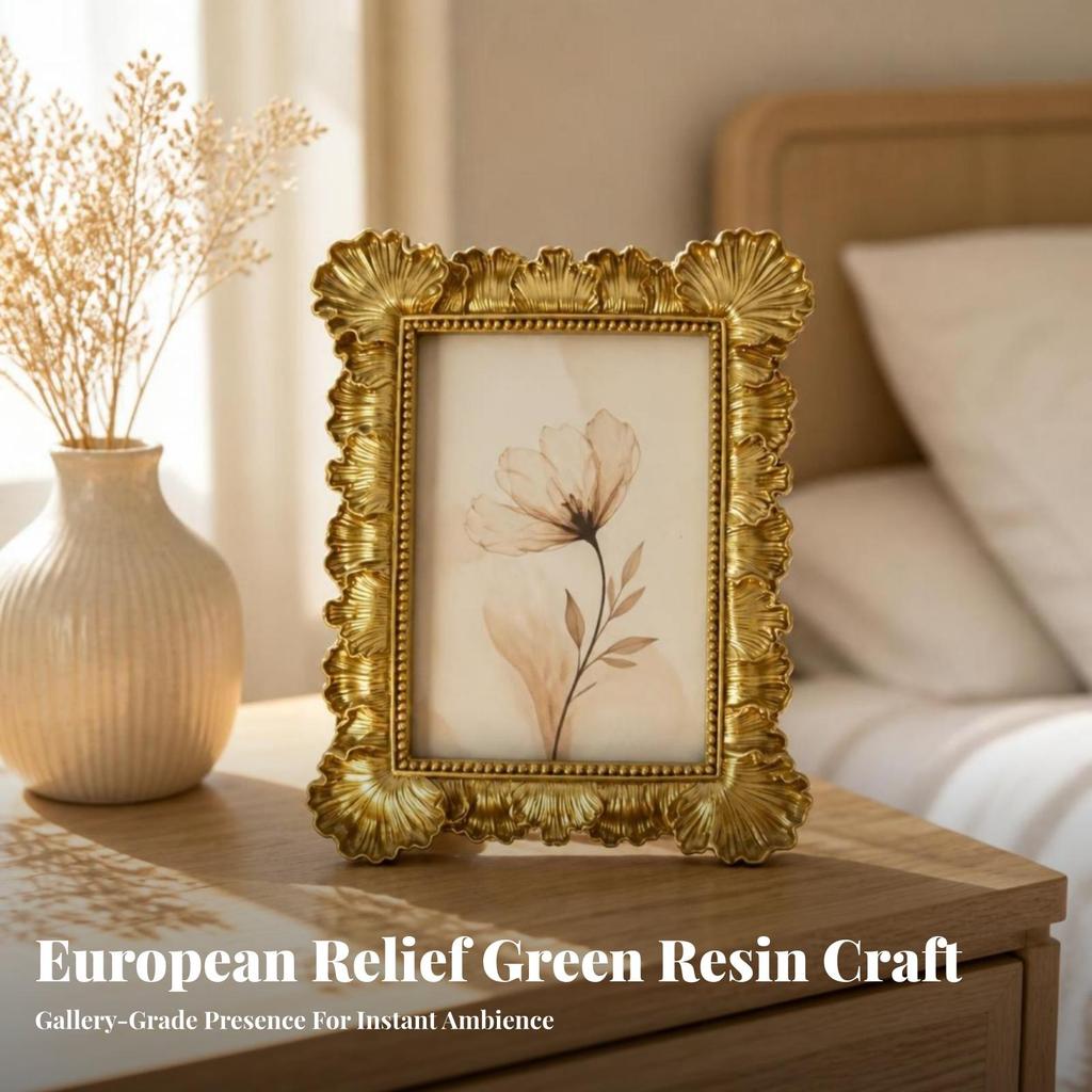 Tabletop Picture Frame Ornate Decor Elegant for Shelf