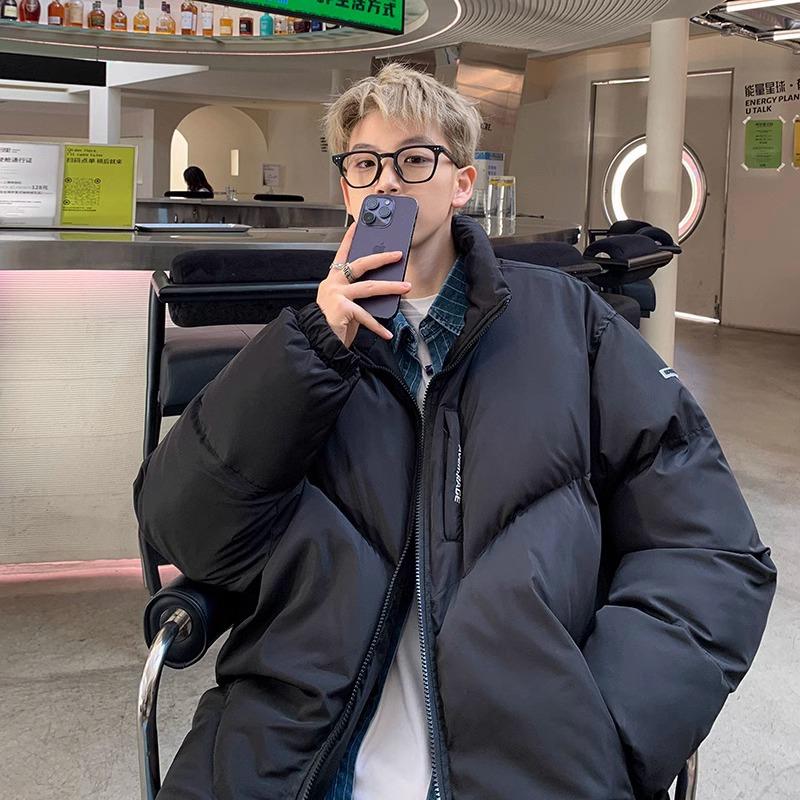 

Мужская куртка-пуховик большого размера Y2K, толстая коричневая теплая зимняя куртка-пуховик, парки, корейская одежда, пуховое пальто для мужчин, уличная одежда для женщин 3XL чёрный