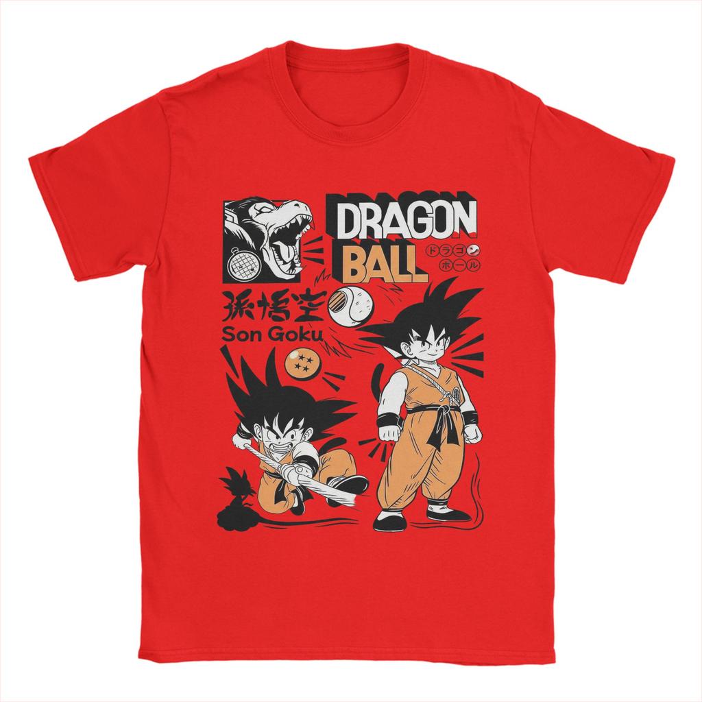 Mens Little Goku Dragon Ball Z T Shirts Pure Cotton Tops Novelty Short Sleeve Crewneck Tees Printing TShirt