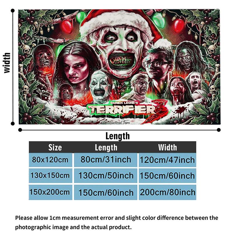 Terrifier Horror Print Flannel Blanket High Quality Warm Comfortable Cover for All Seasons Perfect for Gifts Home Decor