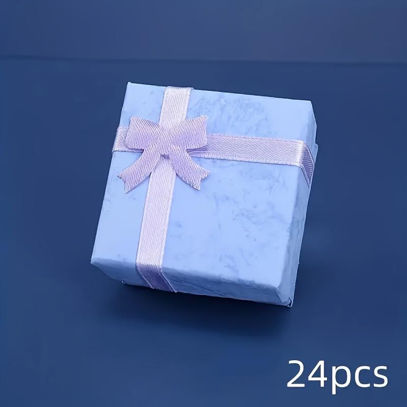 Gift 24pcs Jewelry Necklace Box Earrings Ring Bracelet Paper Box Gift Box Ribbon Packaging Box Wedding Decoration Box Gift Box