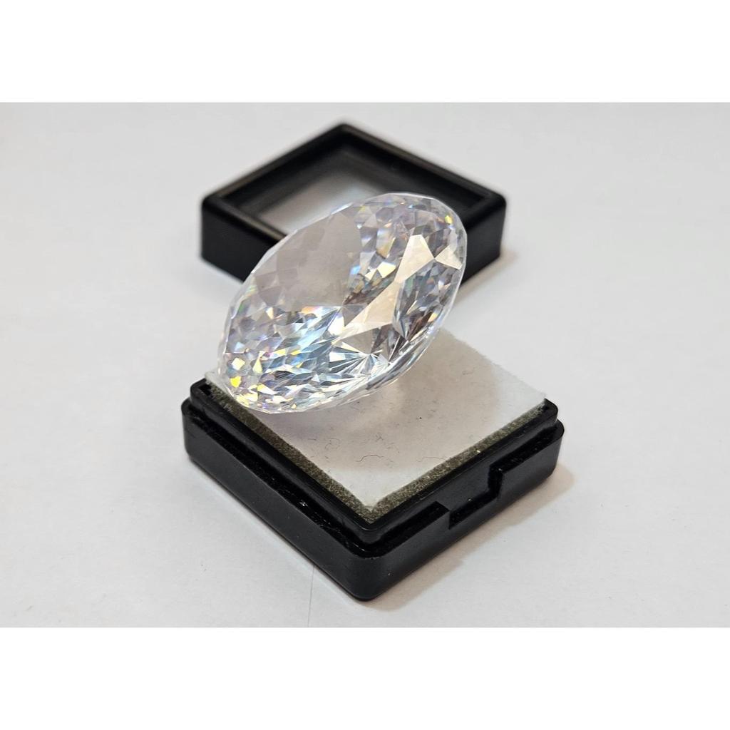 Round Cut Cambodia White Zircon 135+ Ct VVS Certified Loose Gemstone