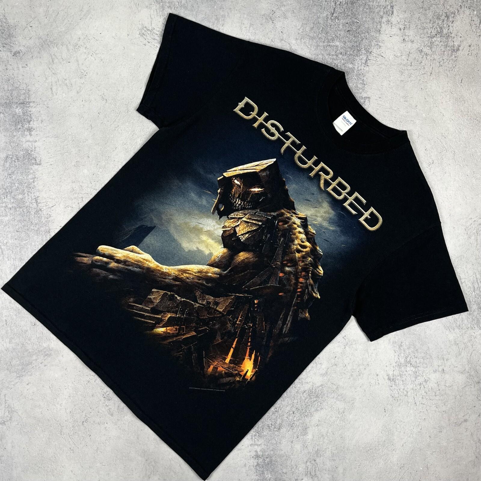 VTG Disturbed Metal Rock Band Short Sleeve T Shirt Black Size Medium 2015 Gildan Unisex T-Shirt XXL