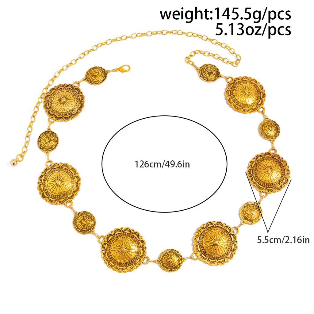 Y2K Adjustable Metal Belt Belly Chain for Women 2025 Trendy Jewelry Accessories Vintage Geometric Turquoise Body Chain