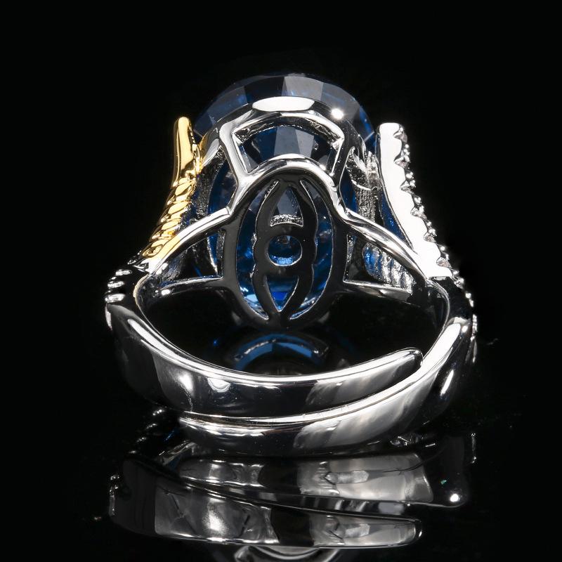 WNFU Women's Ring, Multicolor Corundum, Gold-Plated Copper
