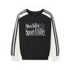 Sport Casual Retro Color Block Letter Print Pullover Knit Sweatshirt Men Sweatshirt L125M065-0018