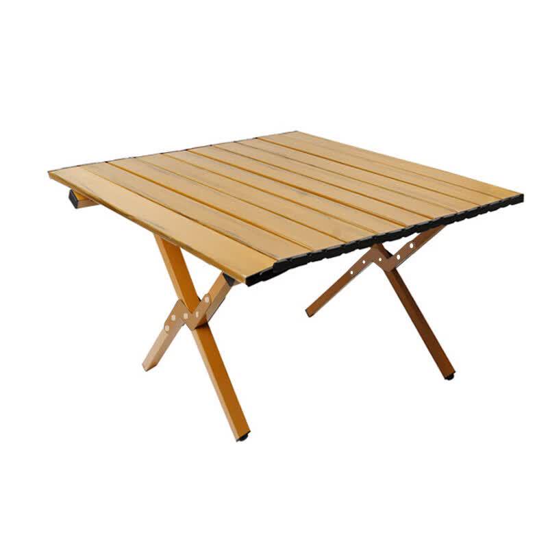 Makizaza Wood Grain Folding Roll-Up Camping Table