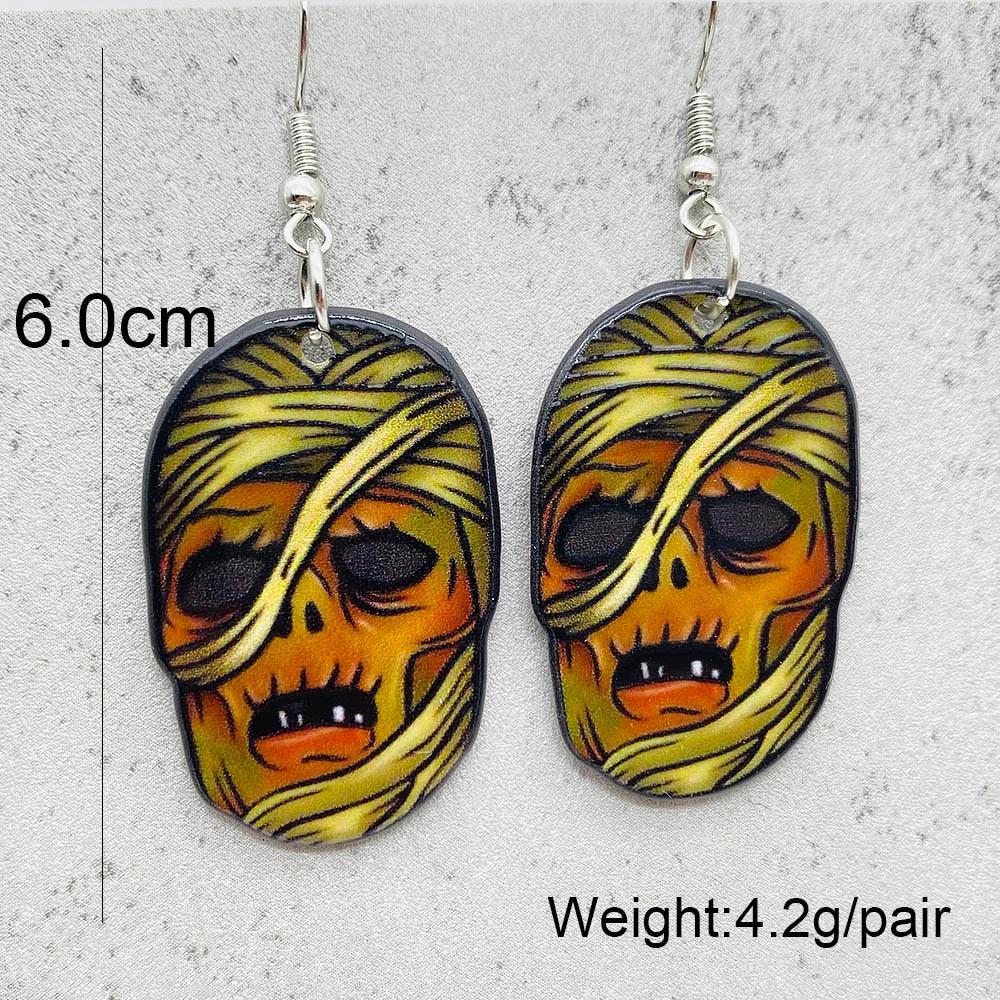 European & American Halloween Earrings: The Nightmare Before Christmas Skeleton Acrylic Drop