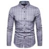 Camicia di Cotone da Uomo Moda a Quadri Camicie a Maniche Lunghe Uomo Casual Business Slim Fit Camicia da Ufficio
