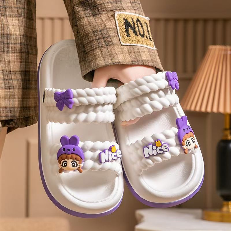 Summer new EVA high elastic home two wear sandals outdoor non-slip light fashion cute cartoon women's sandals