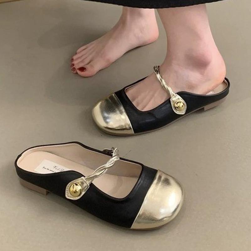 Fashion Flats Women Slippers Spring Casual Fashion Mules Shoes Dress Cozy Woman Sandals 2025 New Trend Designer Luxury Chaussures Femme