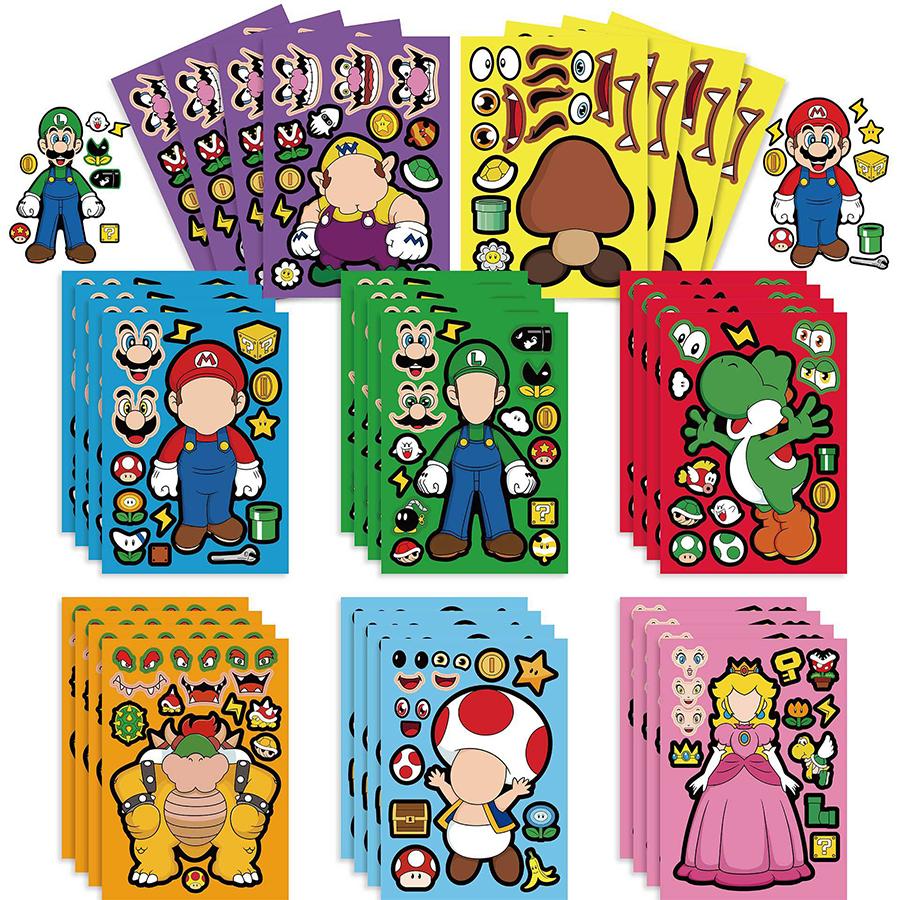 Brother Mario Party Favors Gifts Stamps Slap Bracelet Stickers Christmas Stocking Fillers Birthday Souvenirs Decoration Supplies