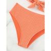 Women's 2 Piece Ribbed Bikini Set New Solid Color Wrap Cross Front Tie Back High Waisted Sexy Spaghetti Strap Summer Beach Swimwear