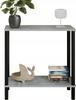 Loft Console Table with Shelf 80x30x80 Cm Metal Black for Hallway