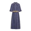 TAOP&ZA Women's Elegant Summer Midi Dress with Belt