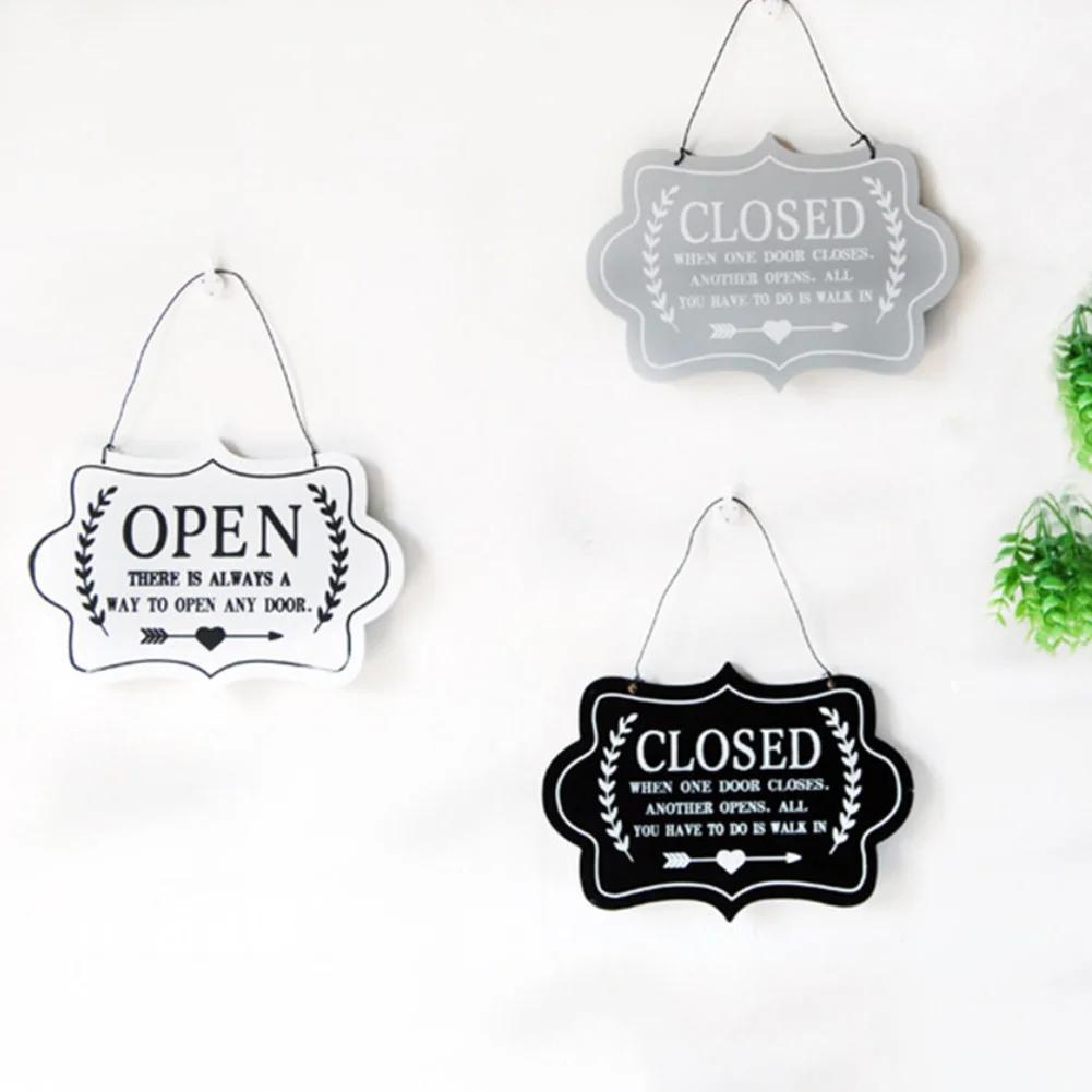 Double-sided Open/Closed License Plate Store Wall Decor Restrooms Tin Sign Vintage Road Guide Metal Sign Painting Plaques Poster