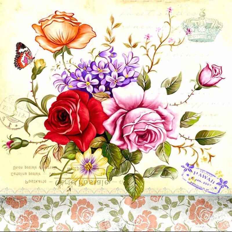 New 5D DIY Diamond Painting Flower Diamond Embroidery Scenery Cross Stitch Full Square Round Drill Crafts Manual Home Decor Gift