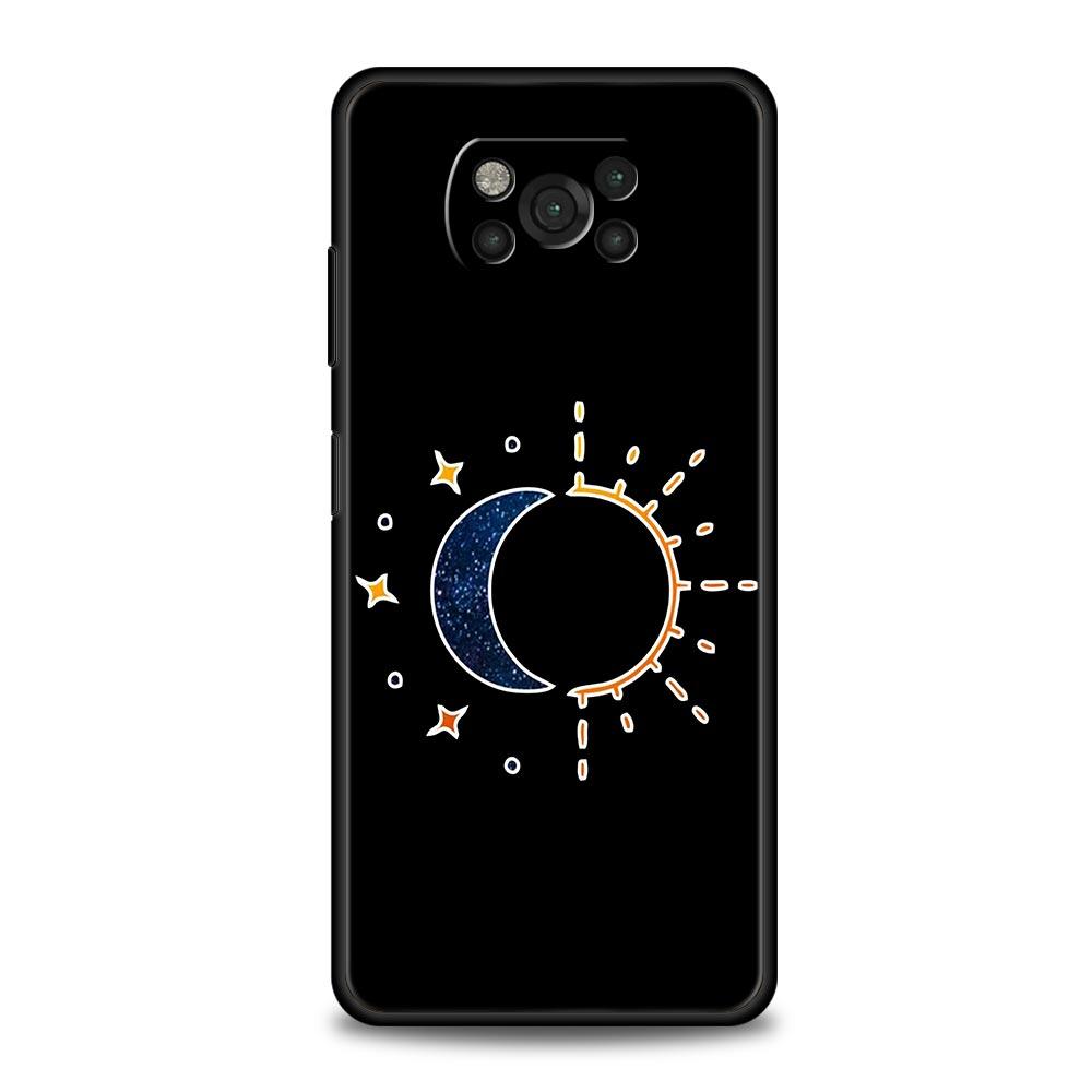Couple Black and White Love Sun Moon For Xiaomi Poco X5 Pro Case For Poco X4 X3 NFC F5 F4 F3 GT M5 M4 5G M3 C51 C50 C55 Cover