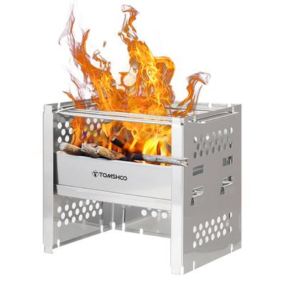 Gratar de exterior din otel inoxidabil Suport reglabil pentru aragaz si gratar Soba portabila cu lemne
