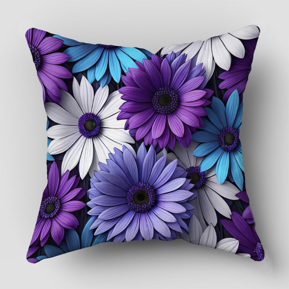 

Pillow case Beautiful flowers Home Decor Printed Sofa pillowcase Backrest Chair Cushion Cover Fashion New Custom Gift 18x18in 45x45cm