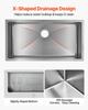 85cm Kitchen Undermount Single Bowl Sinks, Stainless Steel Drop-In Farmhouse Basin with Accessories, Household Dishwasher Sinks for RV, Prep Kitchen,