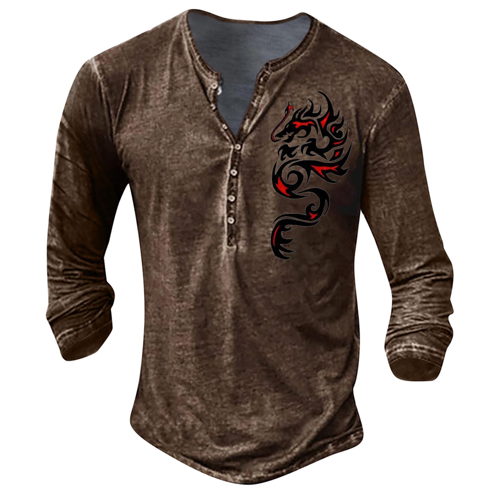 

Мужская футболка с длинным рукавом с графическим и вышитым рисунком, модная весенняя толстовка с длинным рукавом и принтом XXXXL кофейный