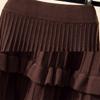 Knitted Skirt Female Autumn and Winter High Waist Pleated Skirt A-line Ruffle Pure Color Elastic Waist