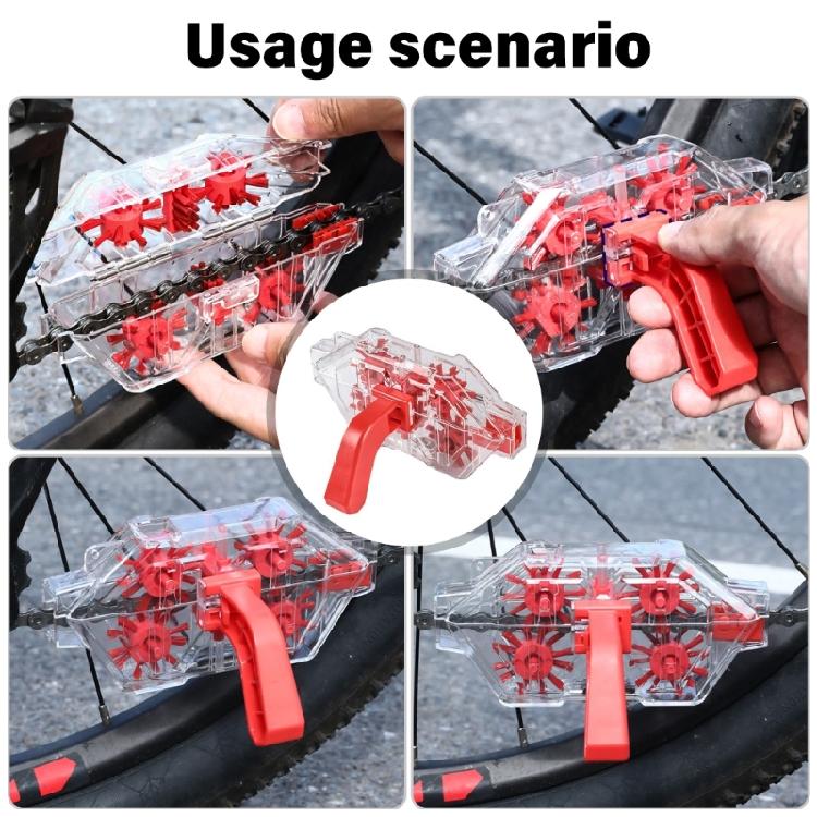 Portable Clear Bike Chain Cleaner Bicycles Chain Brush Cleaning Tool Scrubber for Cycling Mountain Bike Care Accessories