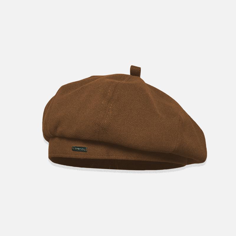 New Beret Children's Autumn Versatile Face Small Painter Hat Winter Warm Literary Retro Octagonal Hat