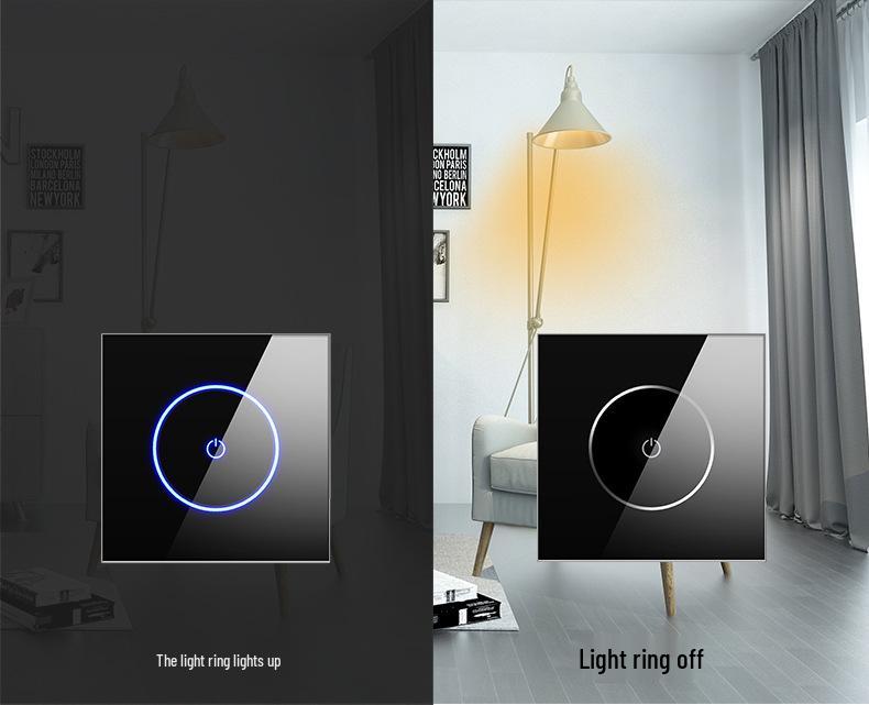 Smart WiFi Touch Switch Panel with Voice Control, Mijia Compatible, Mobile Remote Function, 86 European Standard