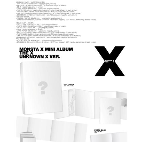 MONSTA X - MONSTA X MINI ALBUM THE X (UNKNOWN X VER./ UNDERDOG X VER / HELLO X VER./ XX VER.) - Release Date 2025-09-01