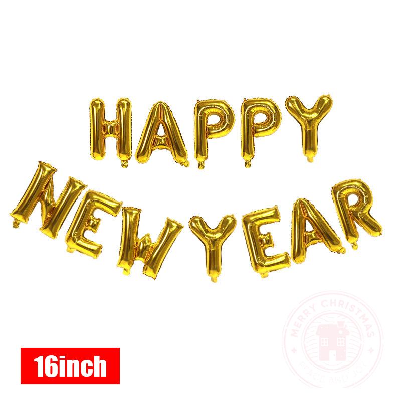 

Набор алюминиевых шаров с алфавитом 16 дюймов С НОВЫМ ГОДОМ Золотой Серебряный Постепенный Красный Зеленый Алюминиевая фольга Шар Украшение на Новый год 1 set золотой