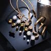 12 Pairs / Set of Bohemian Alloy Heart Moon Earrings Set Women Fashion Jewelry Party Gifts